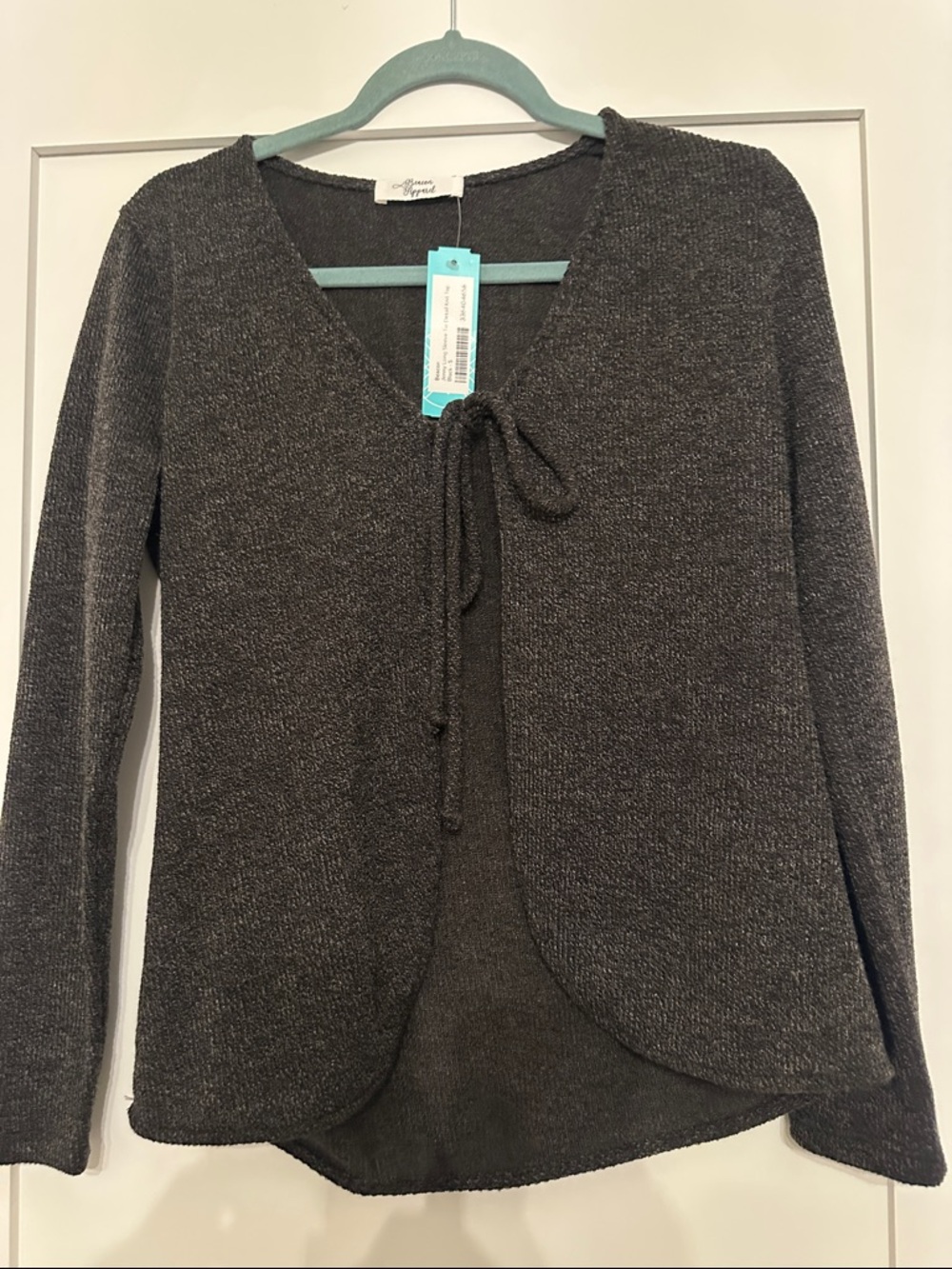 Beacon Black Tie-Front Knit Top